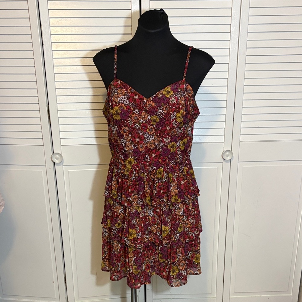 BCX Burgundy Floral Mini Dress